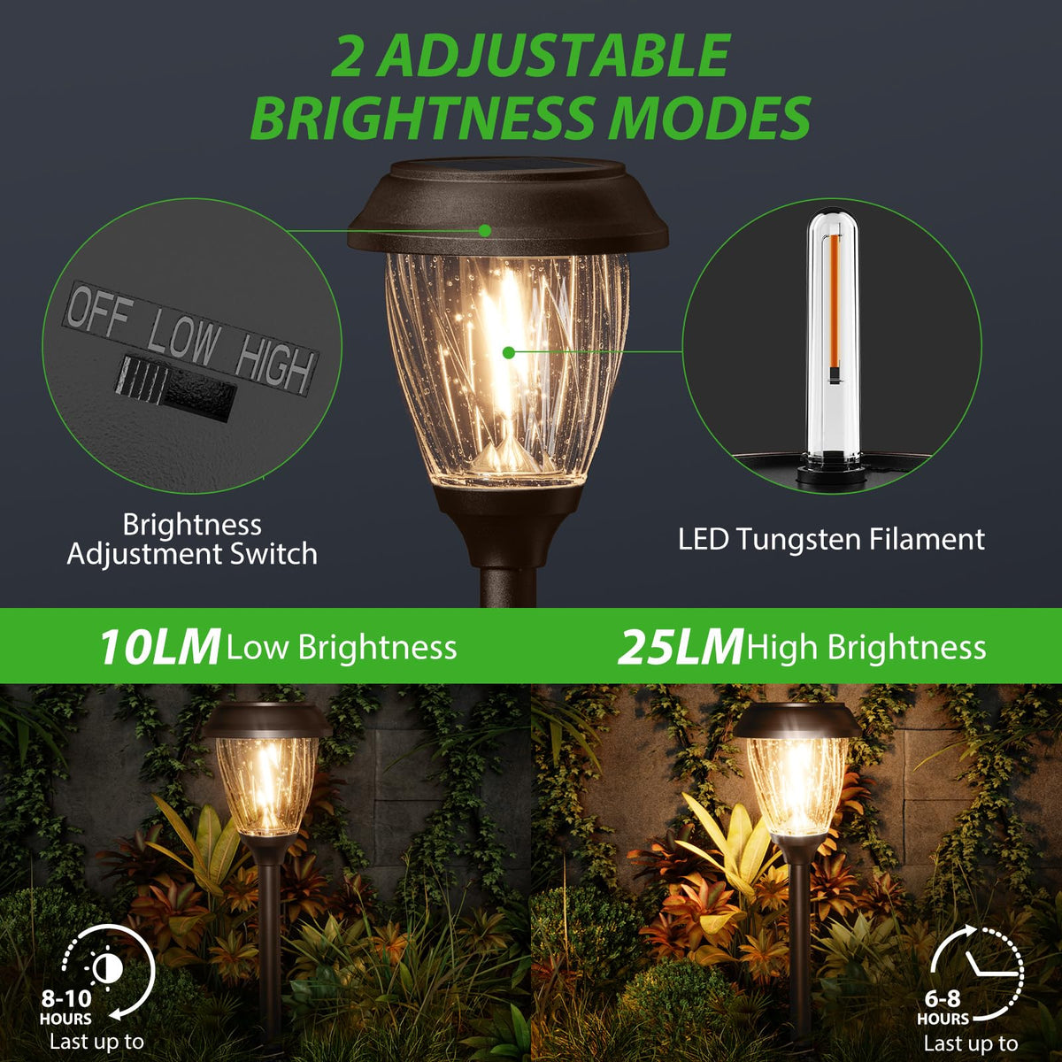 XMCOSY+ outdoor solar light in stainless steel for durable yard lighting.