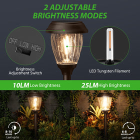 XMCOSY+ outdoor solar light in stainless steel for durable yard lighting.