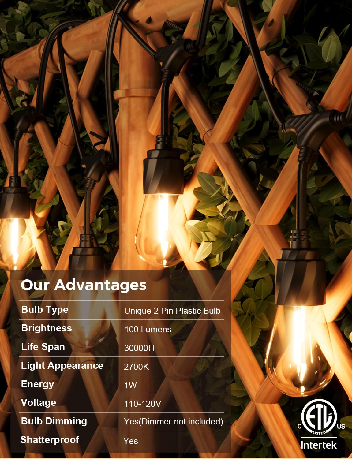XMCOSY+ Waterproof patio lights offer dimmable ambiance for porches and decks.