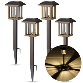 XMCOSY+ bronze two-tone pathway light enhances garden borders with durable outdoor styling.