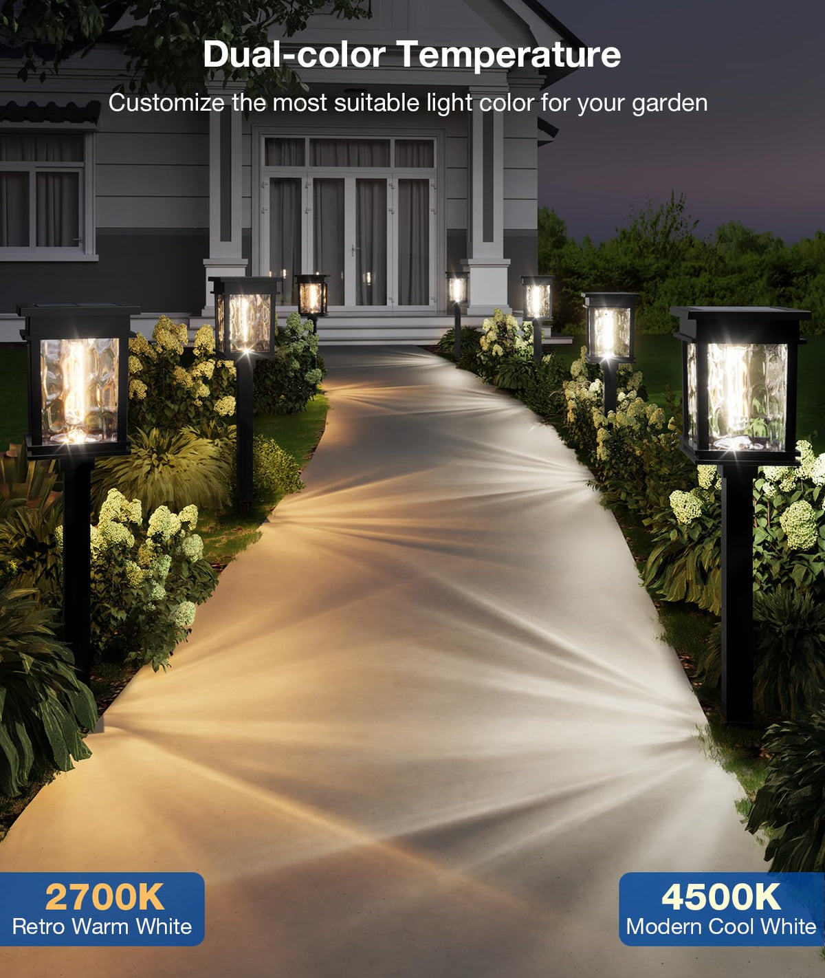 XMCOSY+ solar pathway light in cool 4500K for bright security