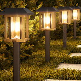 XMCOSY+ solar pathway light with seed glass adds warm decorative illumination to walkways.