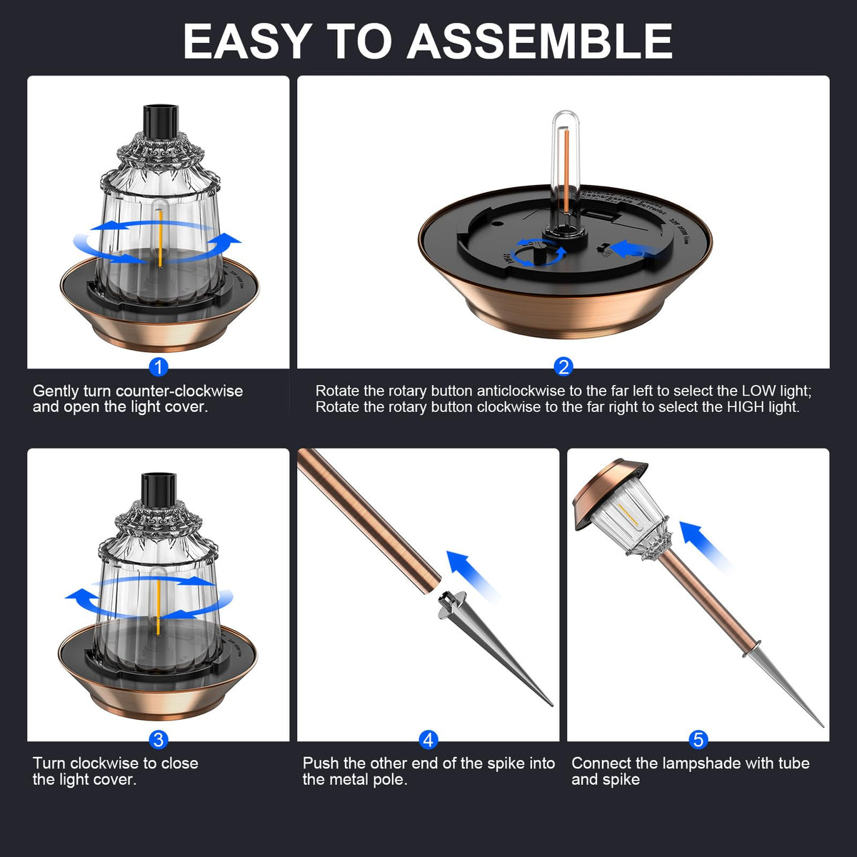 XMCOSY+ upgraded aluminum ground spikes ensure sturdy, corrosion-resistant installation.