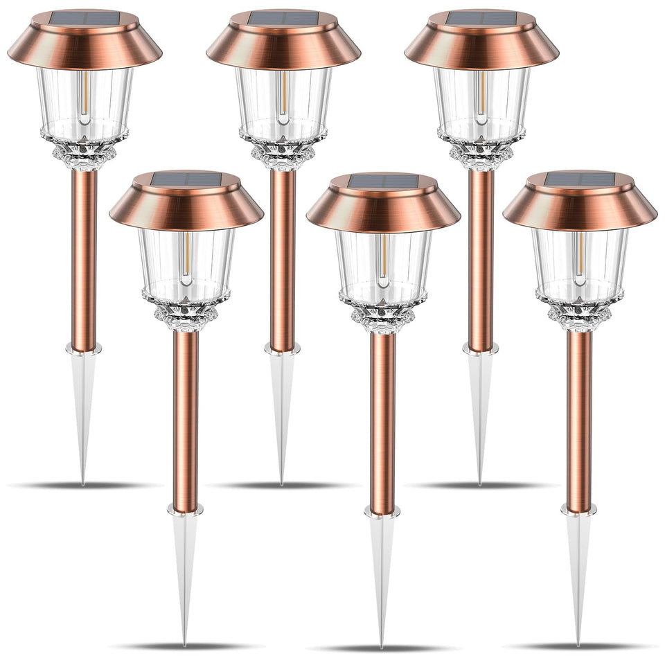 XMCOSY+ Diamond-glass solar pathway light illuminates walkways with a subtle snowflake glow.