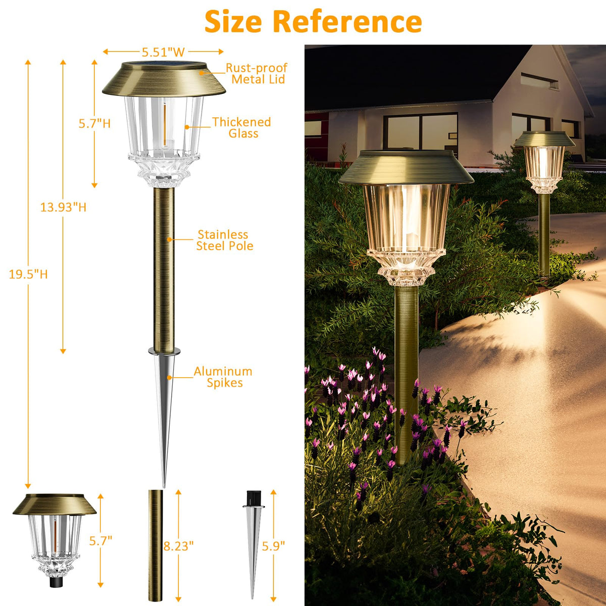 XMCOSY+ auto on/off sensor lights path automatically at dusk