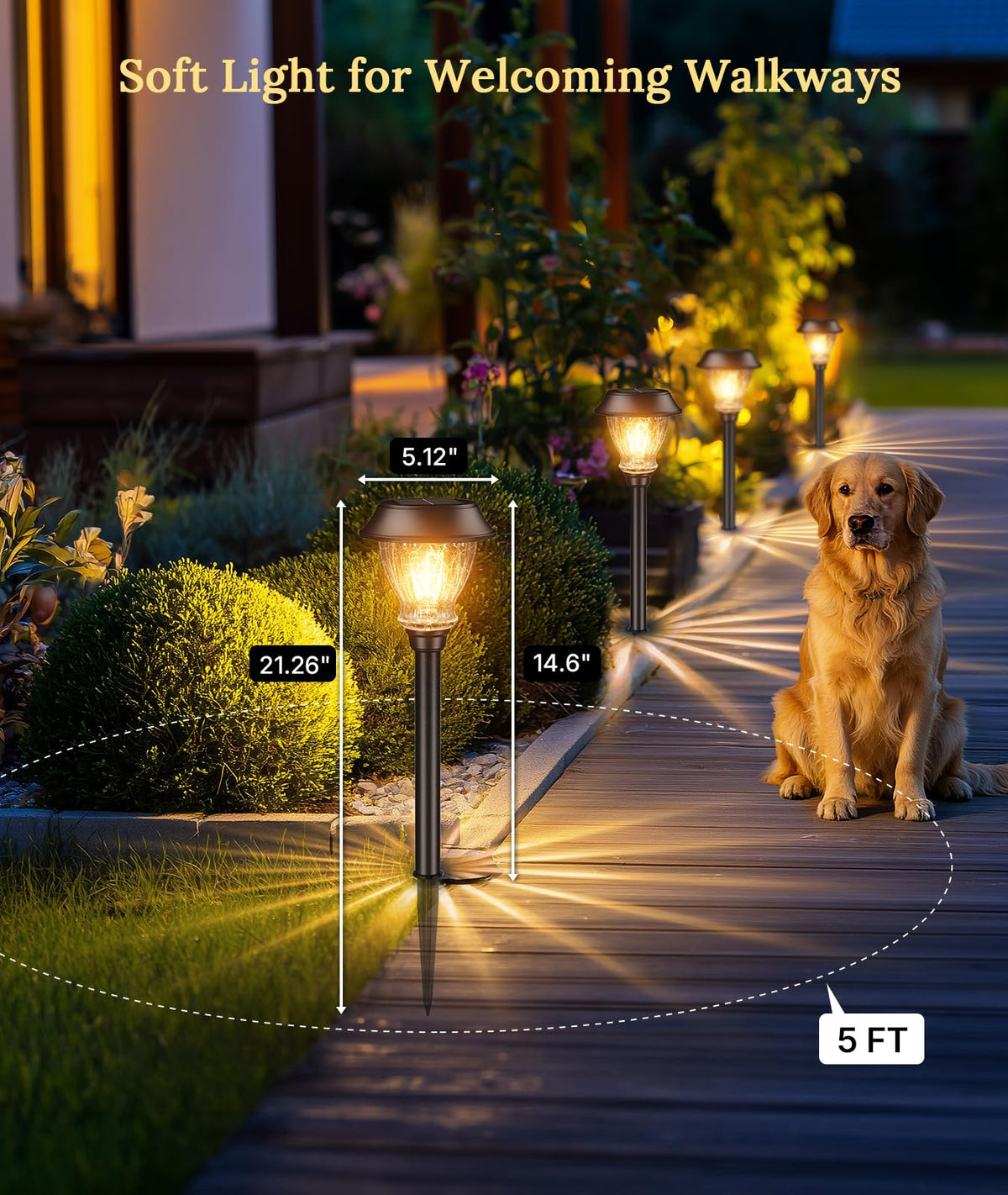 XMCOSY+ 6-pack set creates balanced curb appeal along walkways