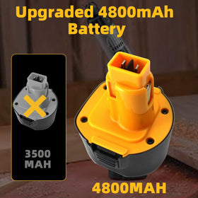 Xmenany DW9057 compatibility close-up highlights Dewalt 7.2V fit.