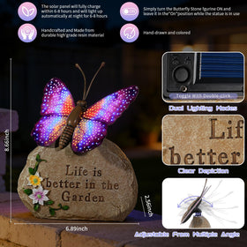 XMHBCSM butterfly garden statue adds vibrant color to patios and walkways.