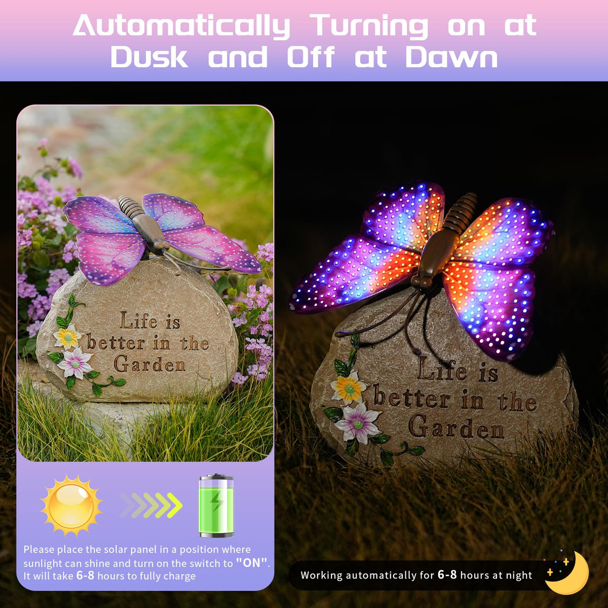 XMHBCSM outdoor yard decor butterfly statue withstands weather.