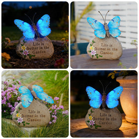 XMHBCSM blue butterfly statue suitable as front door decoration