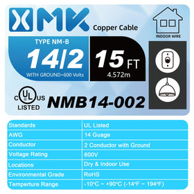 XMK 14 AWG copper NM-B cable ensures efficient conductivity