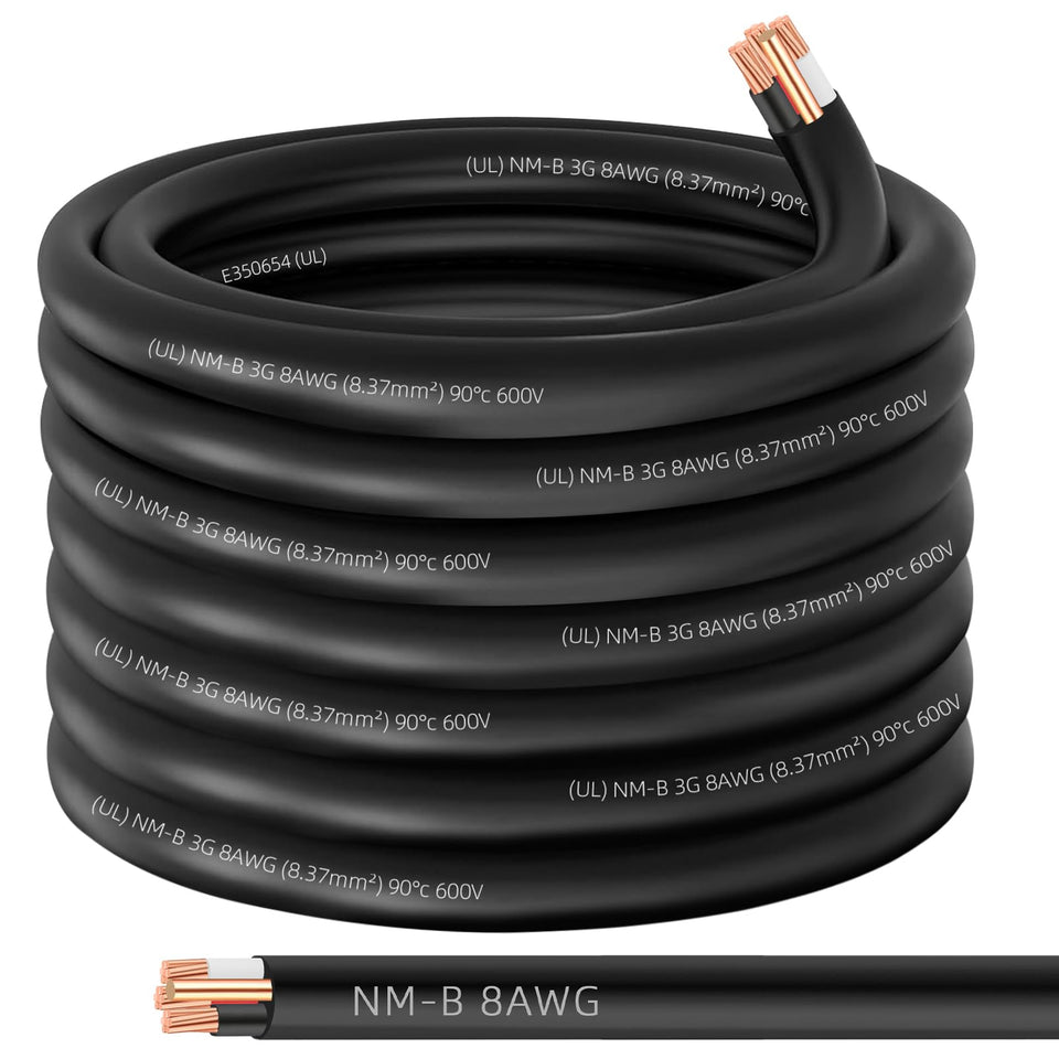 XMK 50ft NM-B 8/3 wire with ground for reliable indoor power distribution.