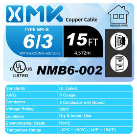 XMK 6 AWG NM-B copper wire suitable for branch circuits