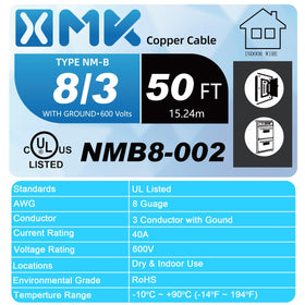 XMK 8 AWG copper conductor close up showing robust conductivity.