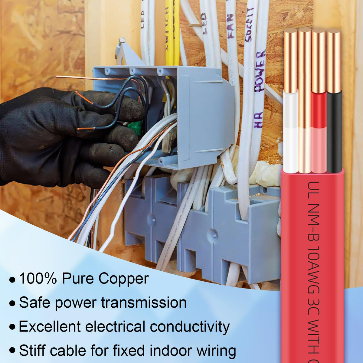 XMK dry indoor installation NM-B cable ready for concealed wiring