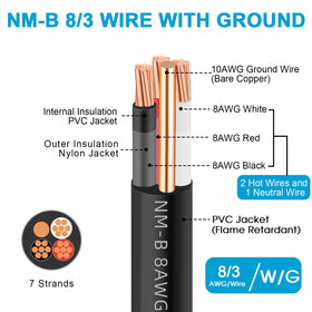 XMK NM-B cable suited for dry indoor garages and basements.