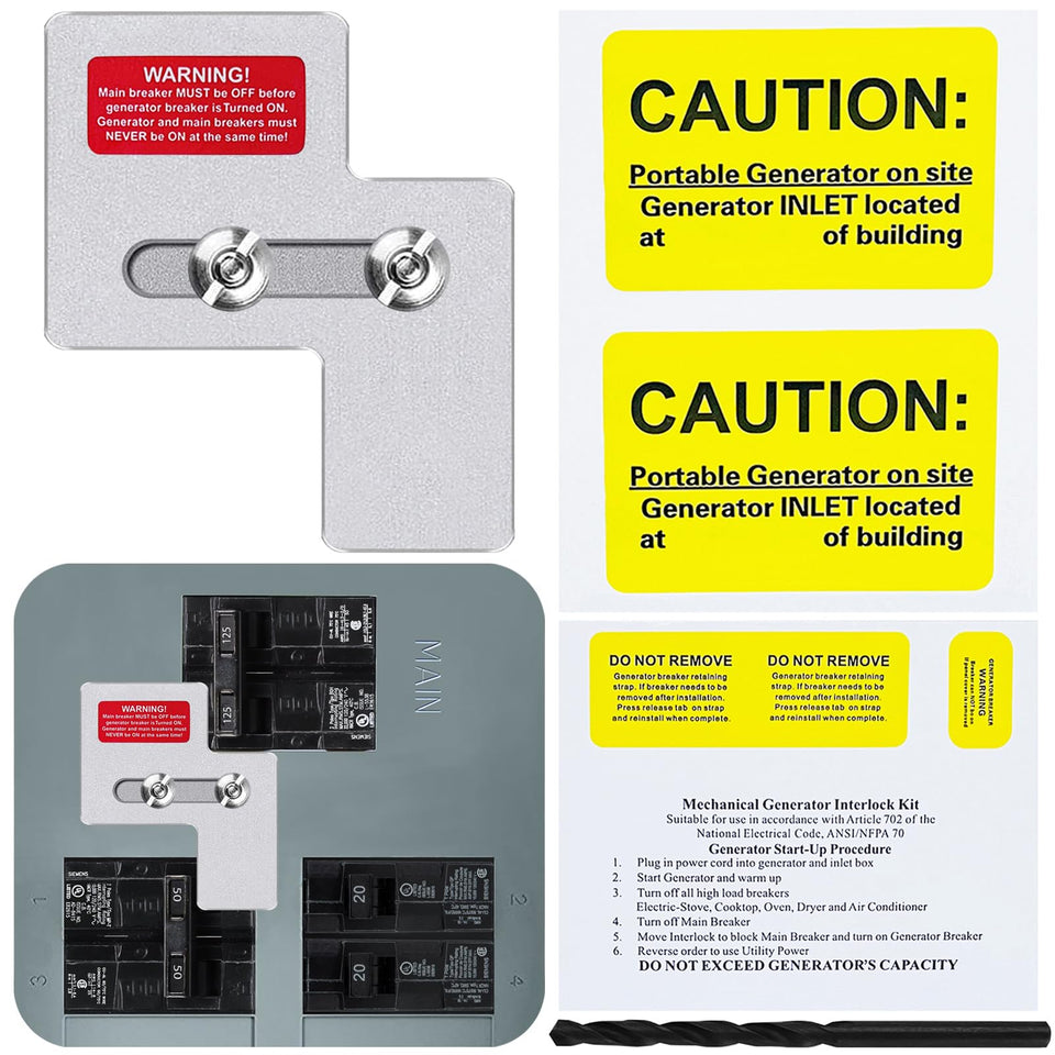 XMK generator interlock plate installed on Siemens/Murray panel for safe power switching