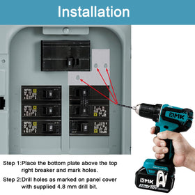 XMK installation instructions guide for mounting on 100/125 A panels.