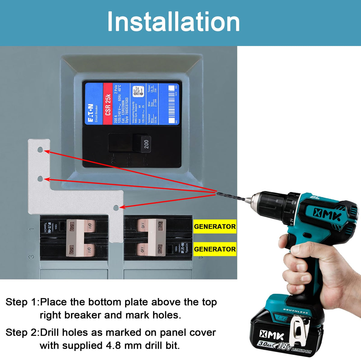 Instruction sheet detailing interlock installation steps