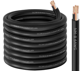 XMK NM-B 6/3 wire with ground 75ft shows durable PVC jacket for easy installation.