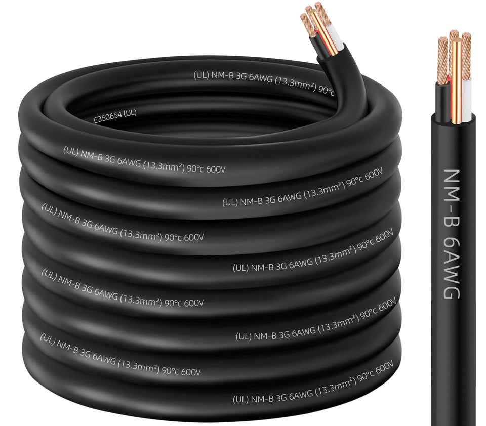 XMK NM-B 6/3 wire with ground 75ft shows durable PVC jacket for easy installation.
