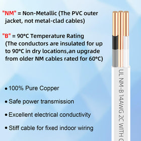 XMK nylon and PVC jacket protects NM-B wire from wear