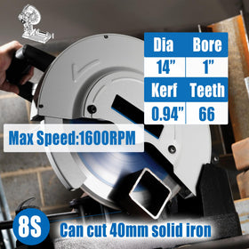 Xmnbl carbide-tip blade delivering clean cuts on mild steel.