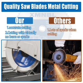 Xmnbl blade fits Evolution and other 14-inch low RPM saws.