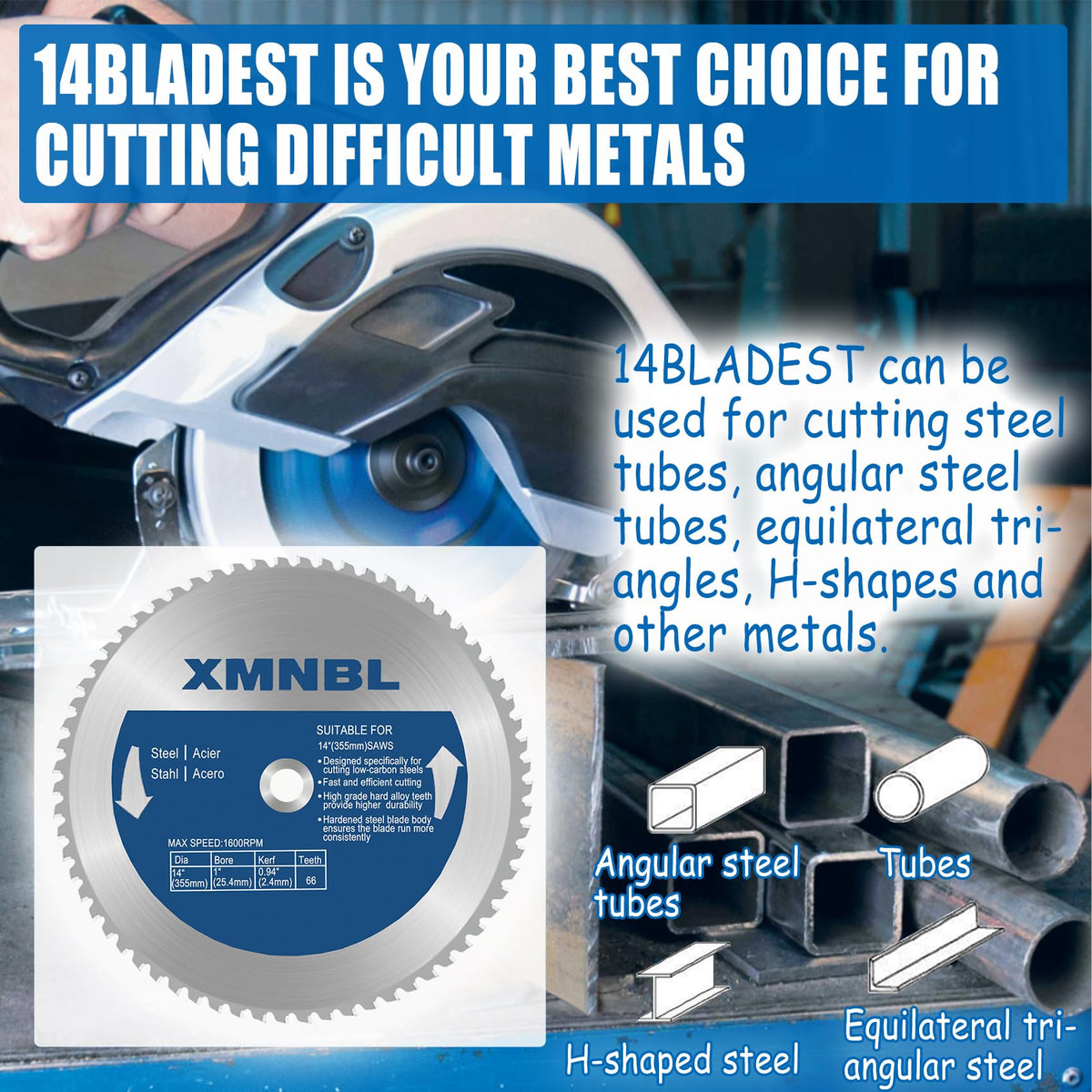 Xmnbl 6-inch max cut depth suitable for plates and bars.