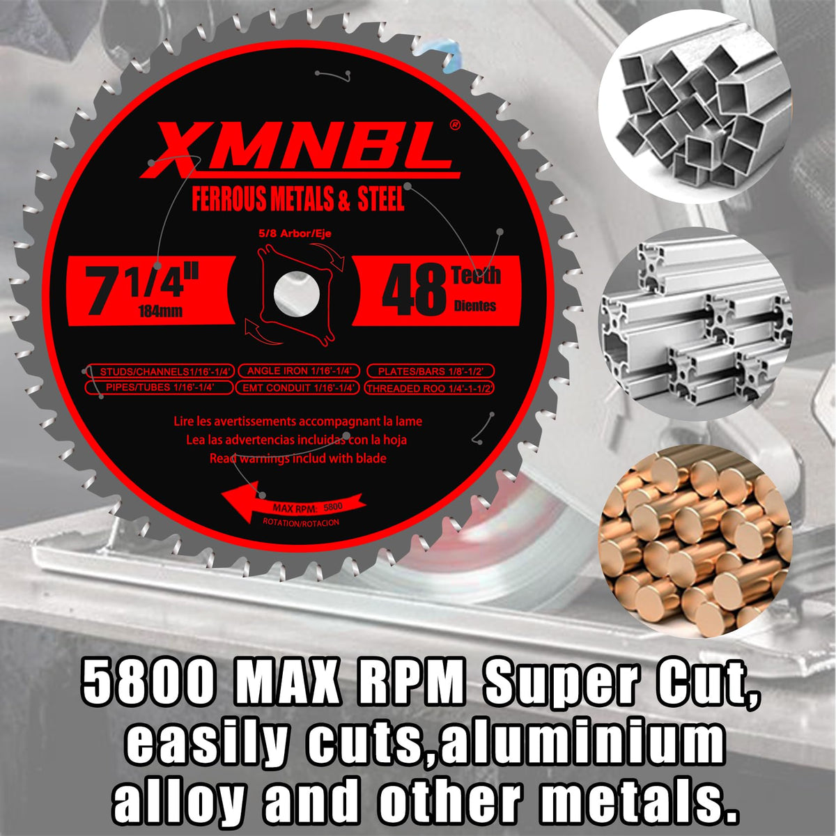 Xmnbl blade supports cutting various metals and stainless steel with precision