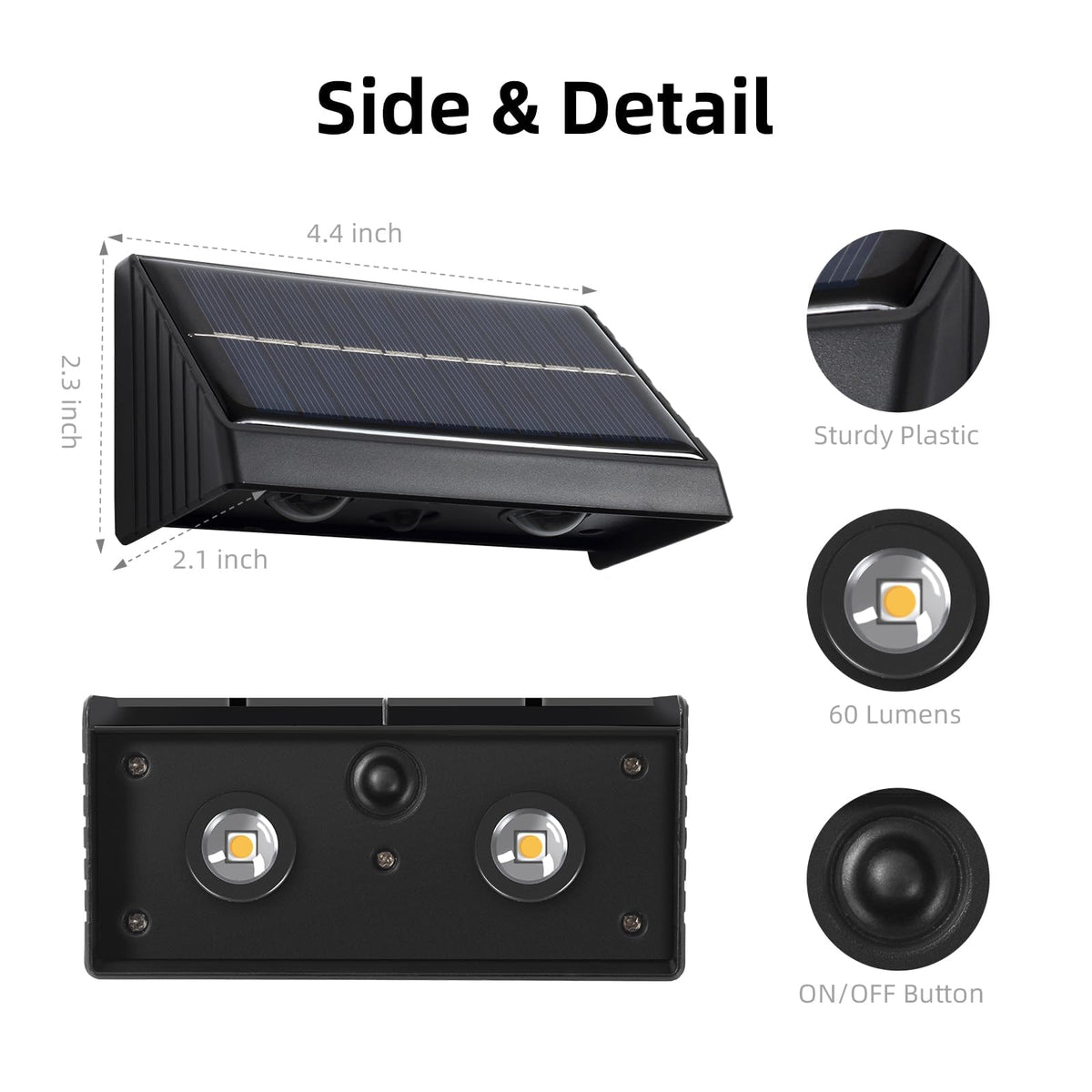 XmnSoly night-time ambient light enhances safety and curb appeal.