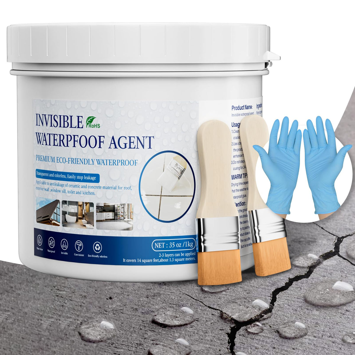 Xmntdo invisible waterproof agent bottle applying clear sealant to cracks for leak prevention