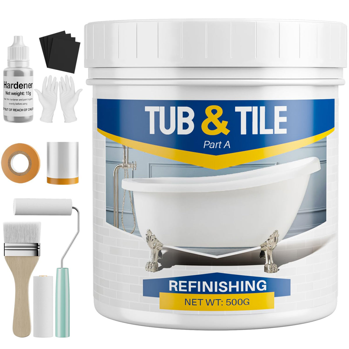 Xmntdo tub paint kit with tools included for easy DIY renovation