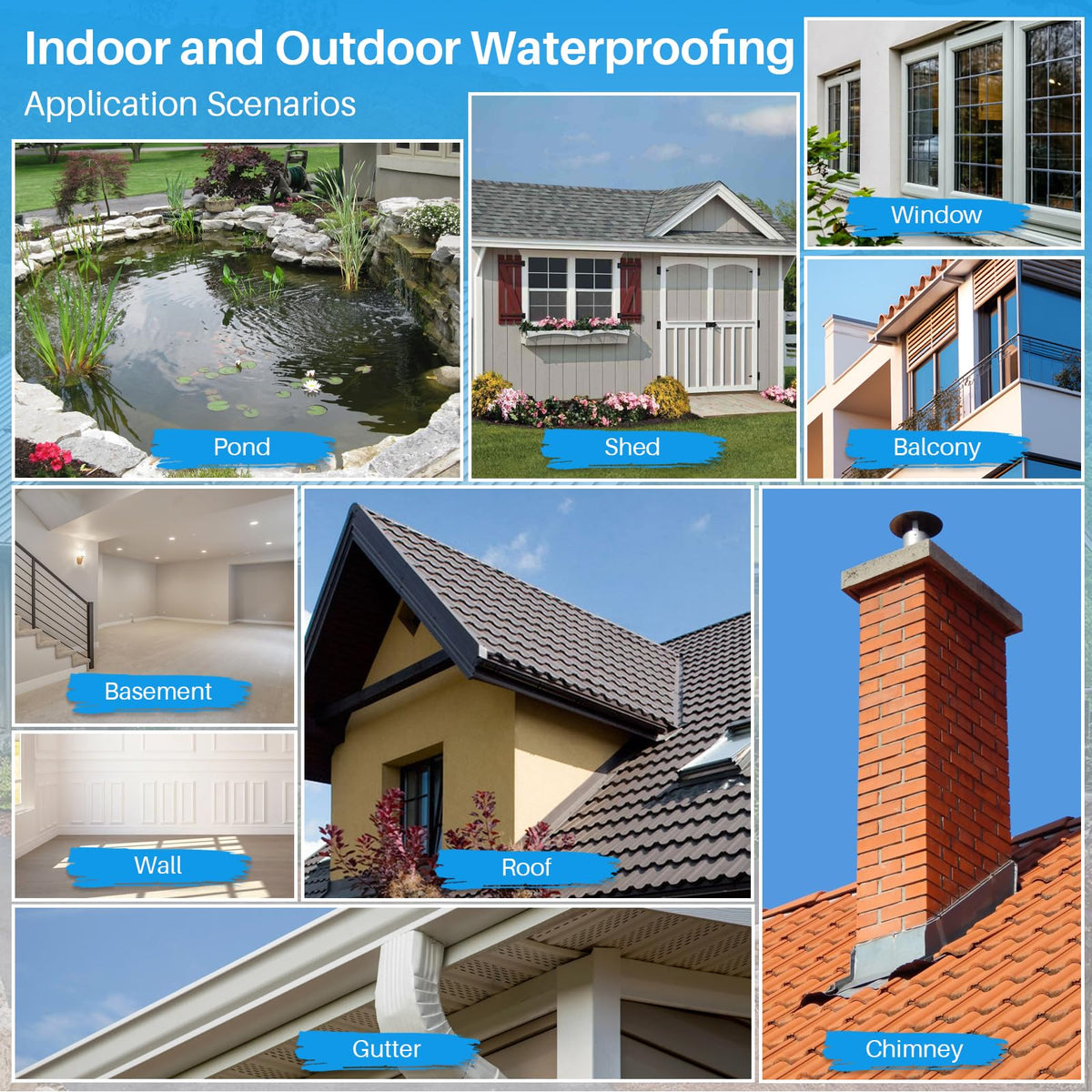 Xmntdo waterproof sealant coverage area illustration showing surface protection