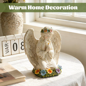Xmoyaas angel statue near a window creates a peaceful focal point