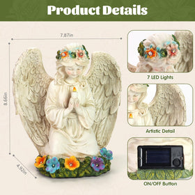 Xmoyaas resin garden angel with detailed wings enhances outdoor decor