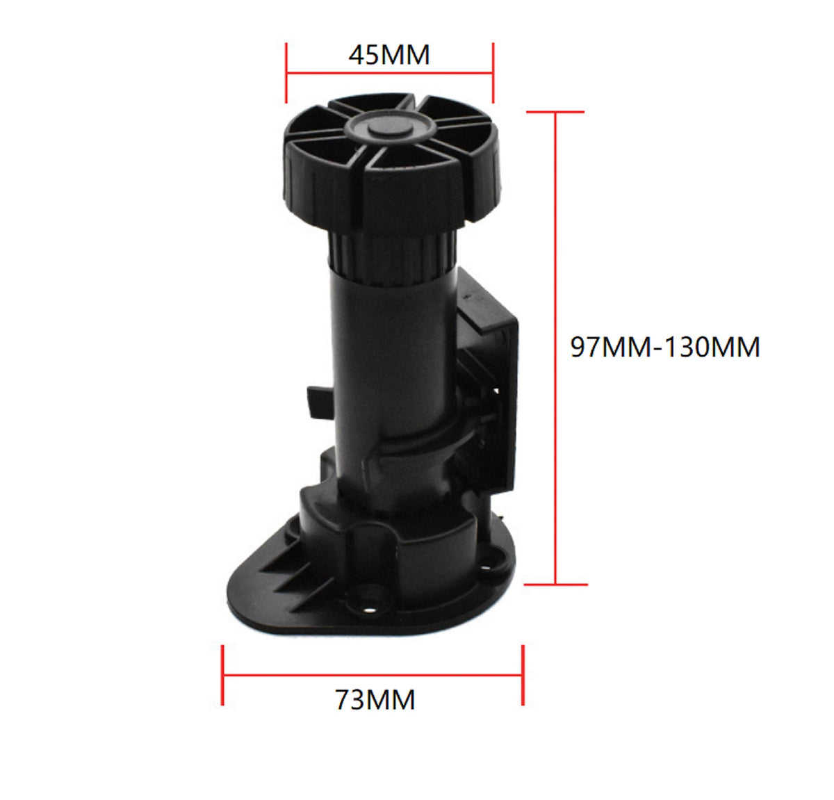 Xntun adjustable leg with easy fingertip height control.