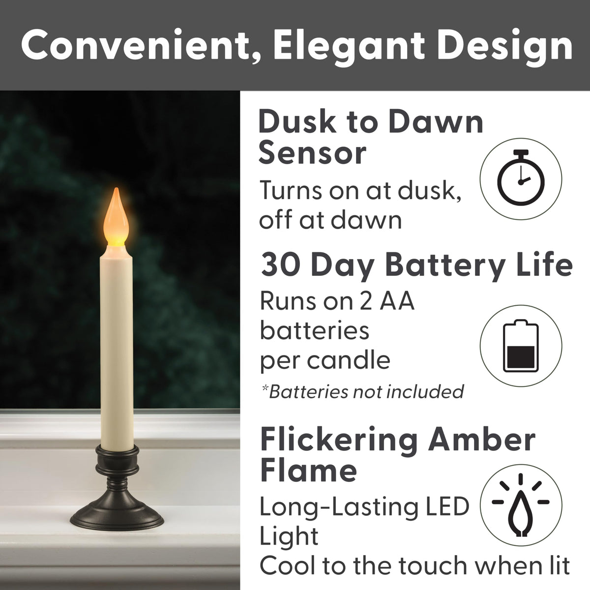 Xodus Innovations FPC1205A-4 dusk-to-dawn sensor candle in action.