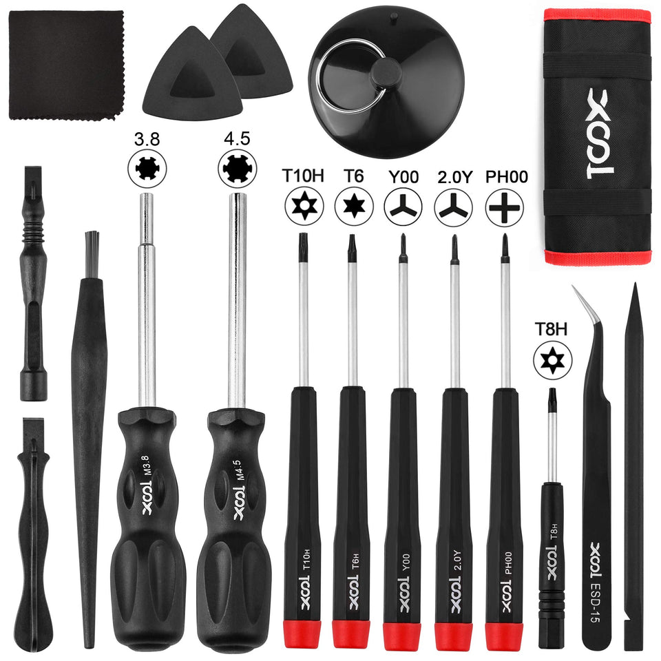 XOOL 17-in-1 gamebit set close-up with durable bits for precise repairs