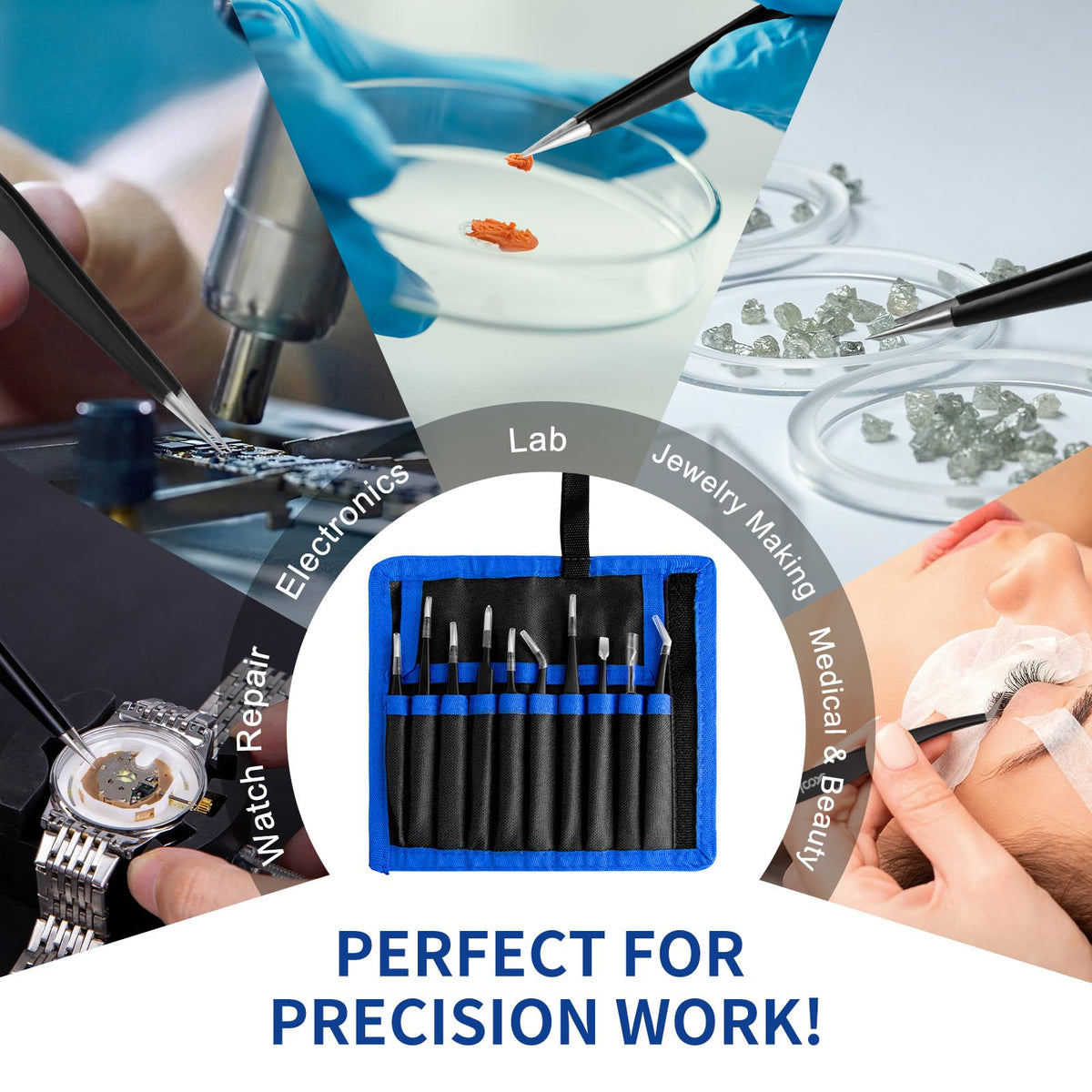 XOOL antistatic-coating-tweezers protecting sensitive electronics components.