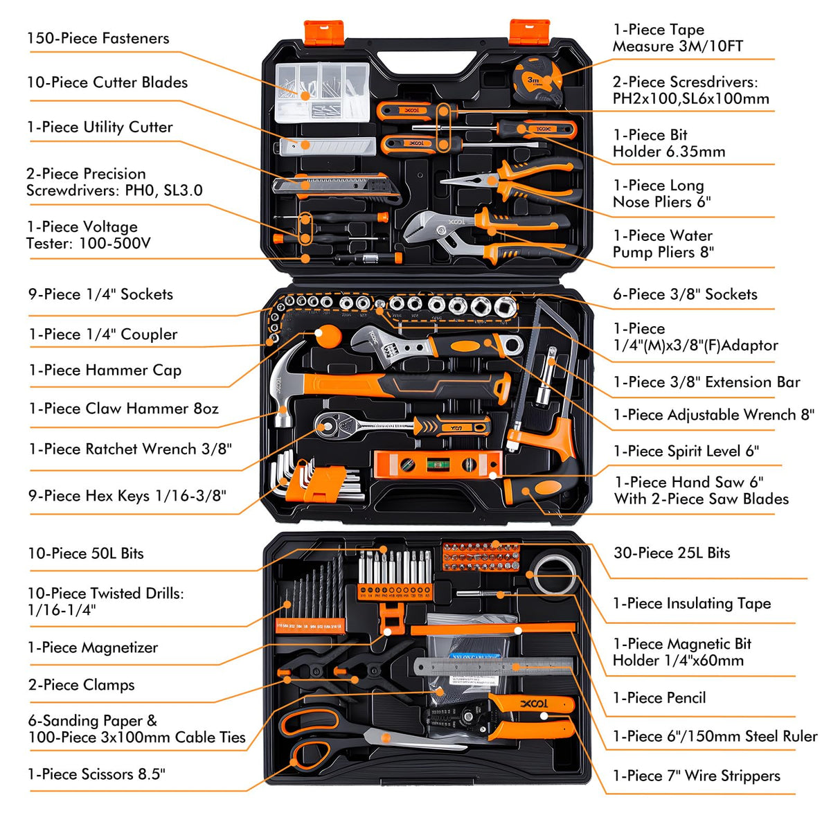 XOOL hammer in the drawer toolbox for quick assembly tasks.