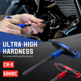 XOOL chamfered-edge hex wrenches ease socket insertion.