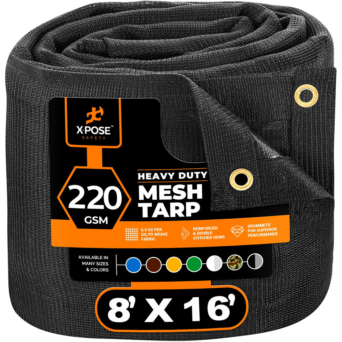 Xpose Safety heavy-duty mesh tarp cover protecting loads with airflow and shade.