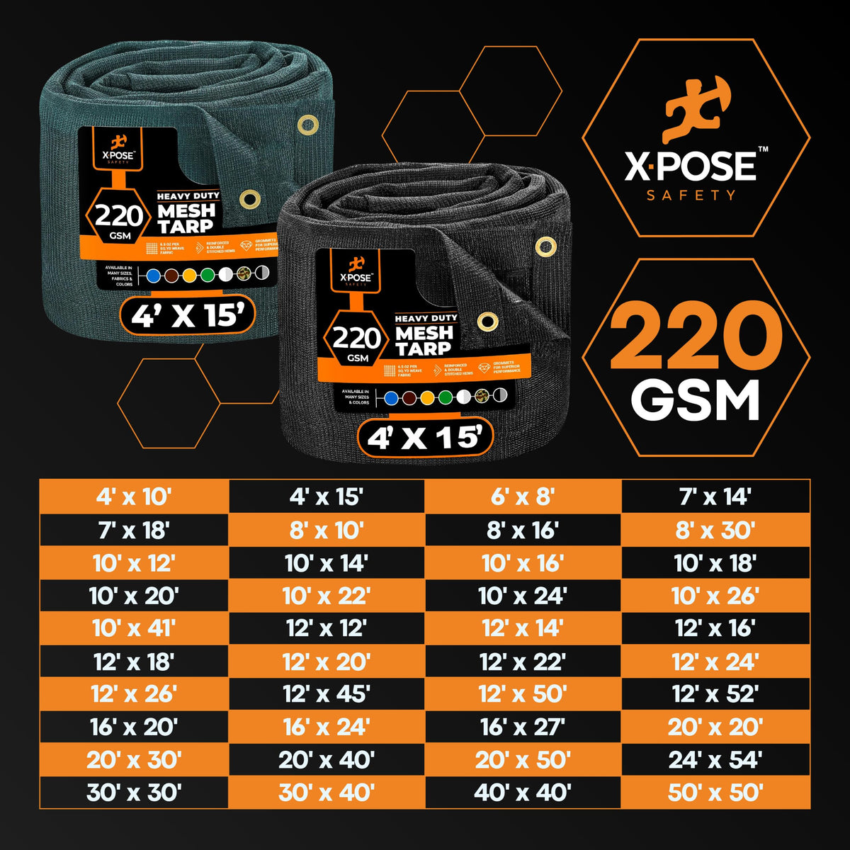 Xpose Safety mesh tarp canopy shade application for instant cover.