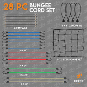 Xpose Safety multi-use bungees suit camping, hauling, and vehicle applications.