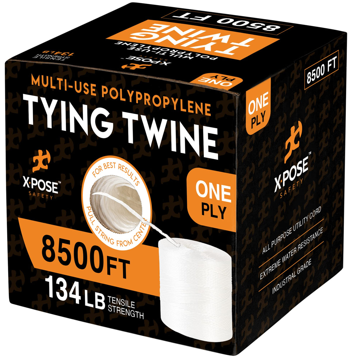 Xpose Safety polypropylene twine, 1 ply white, ideal for outdoor tying and high abrasion resistance.