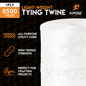 Xpose Safety 1-ply poly twine resists moisture, ideal for garden trellises and plant support.