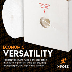 Xpose Safety white twine endures oils, fuels, and solvents with abrasion resistance in challenging tasks.