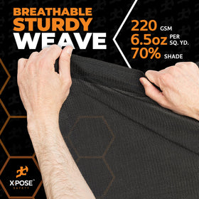 Xpose Safety tarp sizing range from 4x10 to 50x50 for precise fit