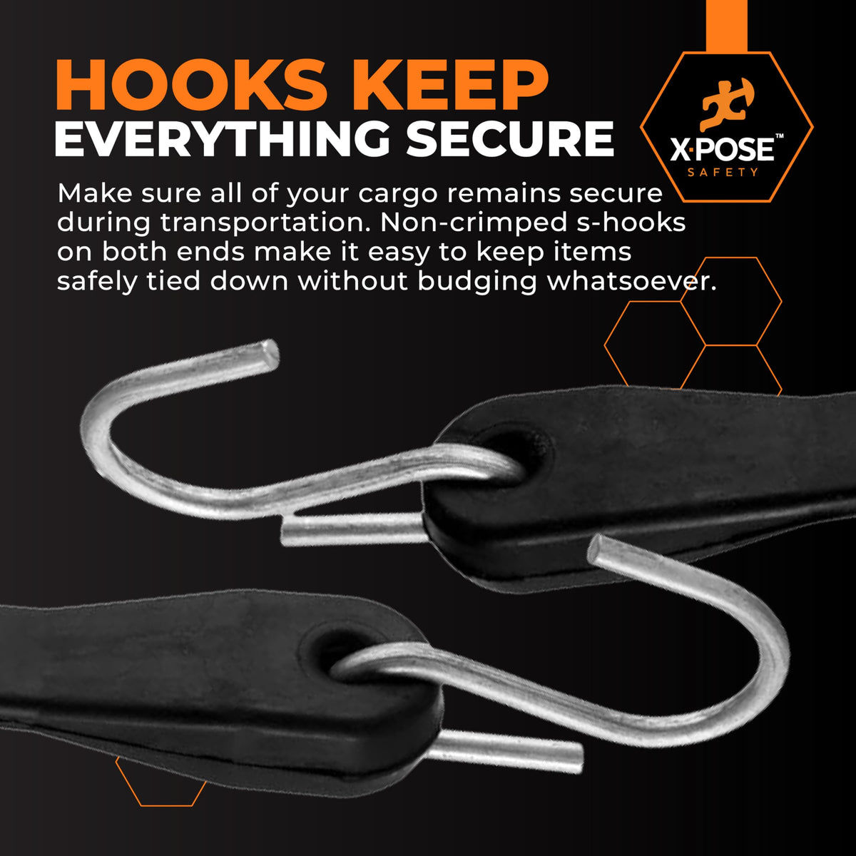 Xpose Safety weatherproof bungee cords withstand outdoor conditions for versatile use.